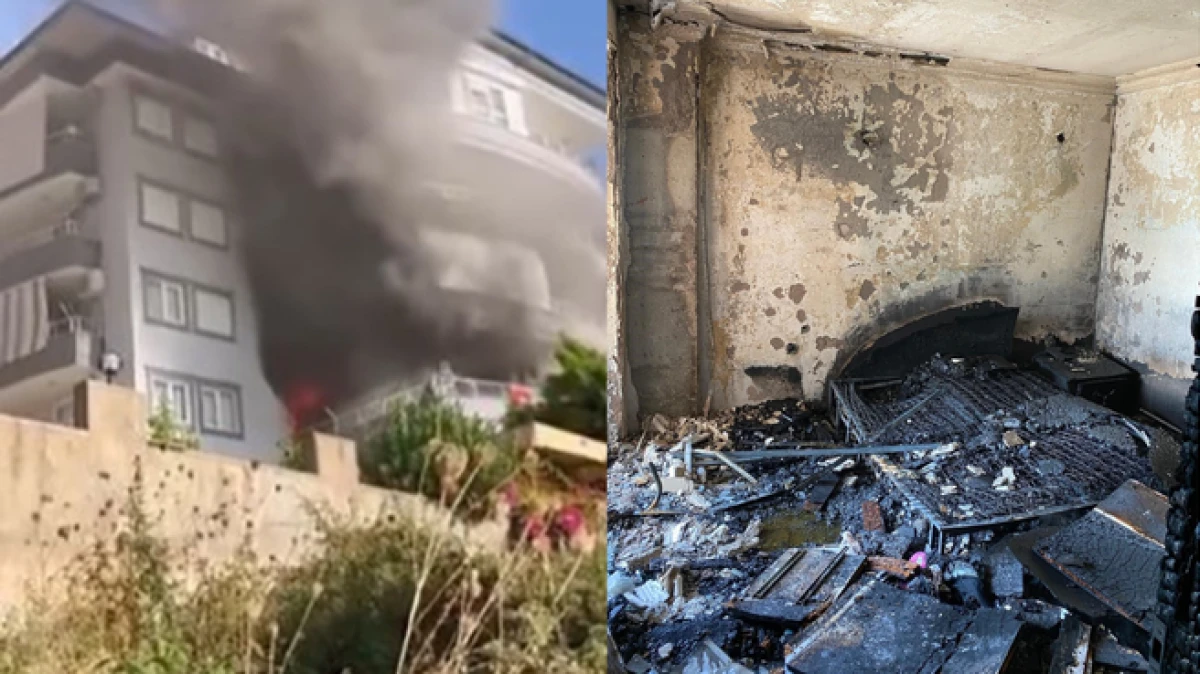 Alanya'da 5 katlı binada korkutan yangın  