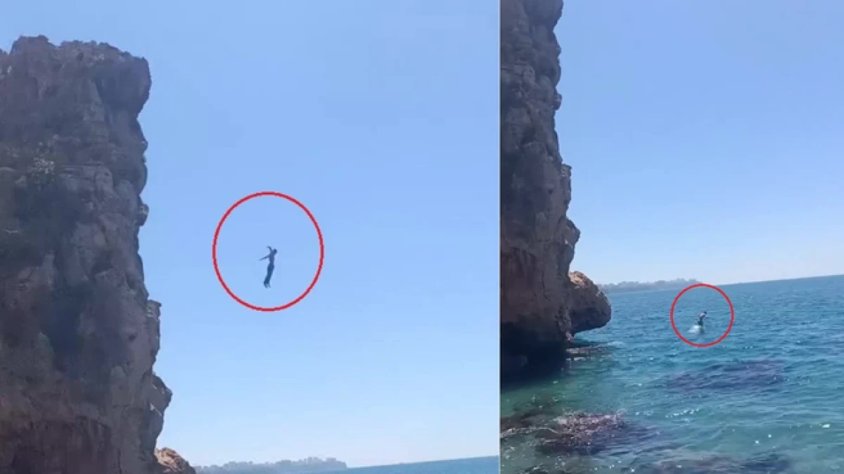 Antalya&rsquo;da 40 metrelik falezlerden &ouml;l&uuml;me meydan okuyan atlayış faciayla sonu&ccedil;lanıyordu 