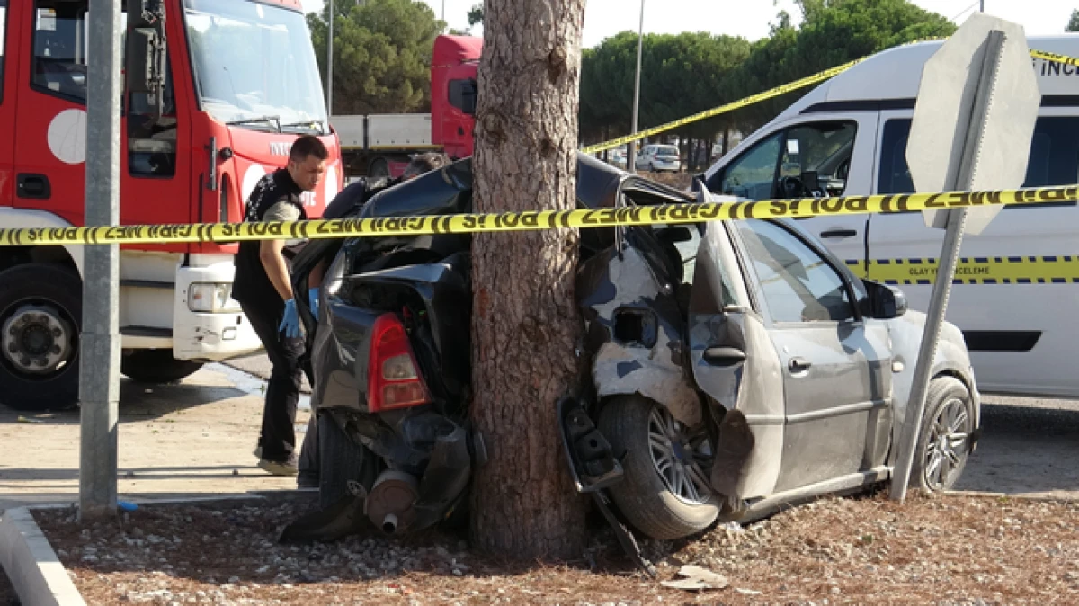Antalya'da ağaca çarpan otomobilin sürücüsü hayatını kaybetti 