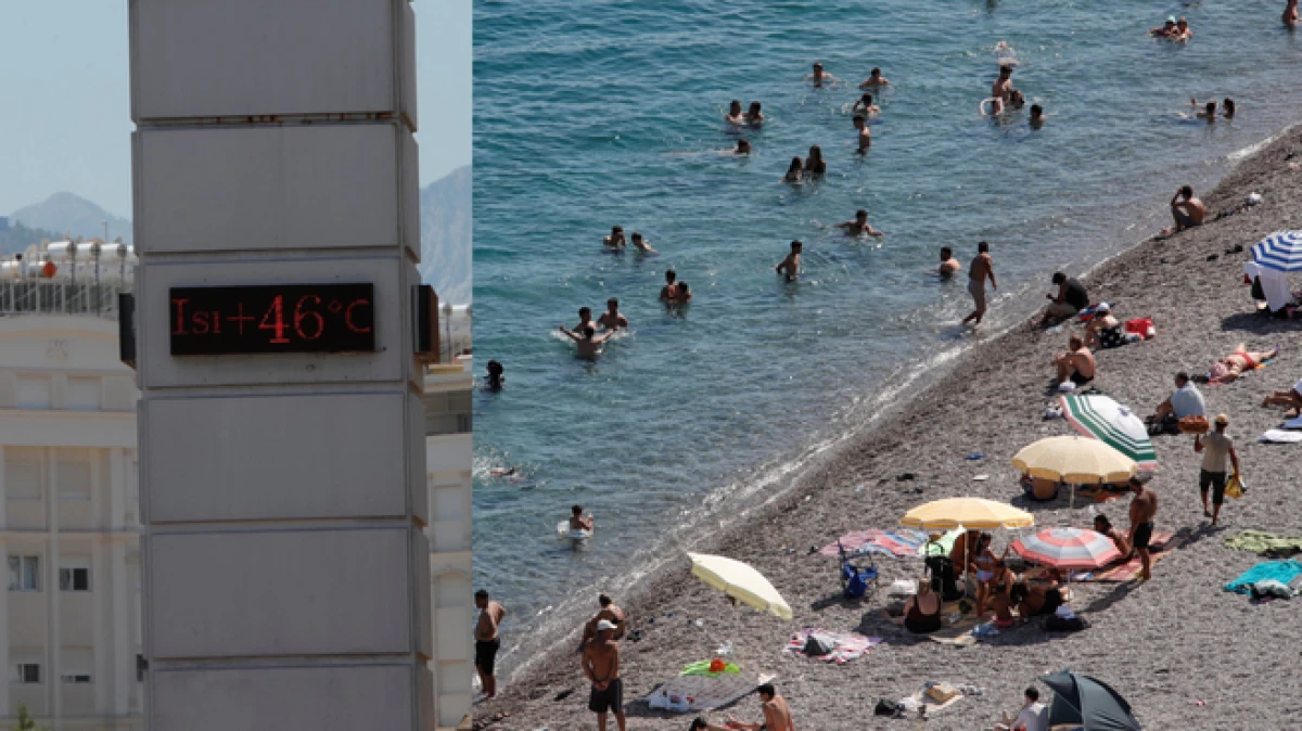 Antalya'da termometreler 46 dereceyi gösterdi 