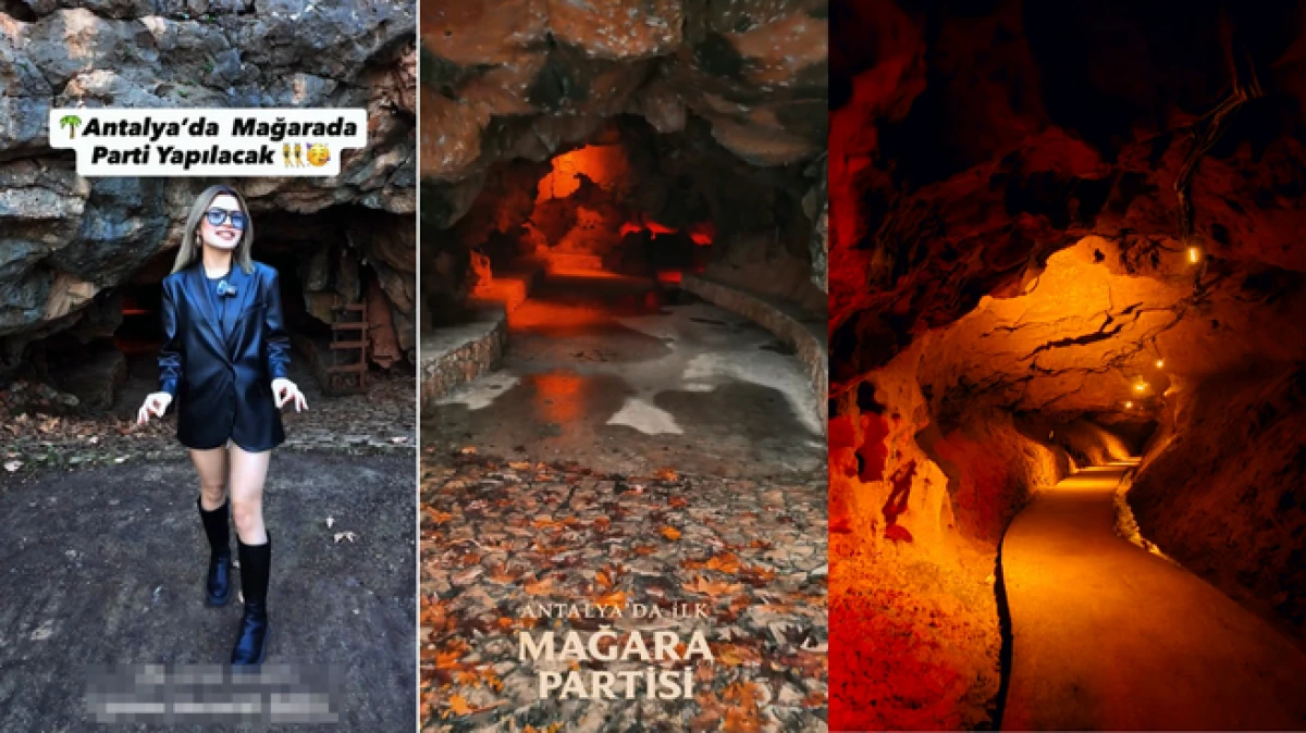 Antalya'daki Karataş Mağarası'nda tekno parti tepkilere neden oldu