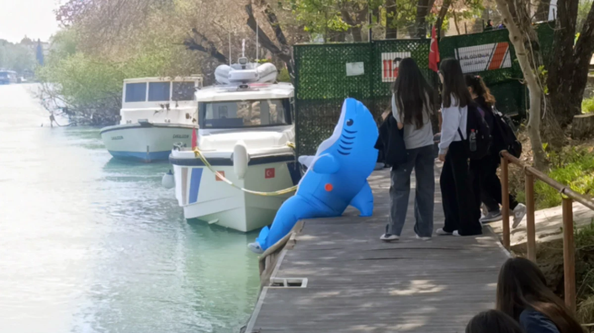 Manavgat&rsquo;ta k&ouml;pek balığı kost&uuml;ml&uuml; gen&ccedil; ilgi odağı oldu 